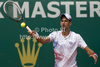 Novak Djokovic (SRB) in action during the second round match between Novak Djokovic (SRB) and Andreas Seppi (ITA)  at the ATP Monte Carlo Masters tennis tournament held in the Monte Carlo Country Club, Monaco..
