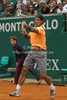 Rafael Nadal (ESP) in action during the second round match between Rafael Nadal (ESP) and Jarkko Nieminen (FIN)  at the ATP Monte Carlo Masters tennis tournament held in the Monte Carlo Country Club, Monaco..
