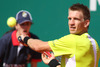 Jarkko Nieminen of Finland in action on day one of the ATP Monte Carlo Masters, at Monte-Carlo Sporting Club on April 15, 2013 in Monte-Carlo, Monaco.
