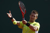 Jarkko Nieminen of Finland plays a shot during the second round match against Marinko Matosevic of Australia (not pictured) on day three of the ATP Monte Carlo Masters, at Monte-Carlo Sporting Club on April 17, 2013 in Monte-Carlo, Monaco.
