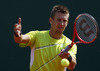 Jarkko Nieminen of Finland plays a shot during the second round match against Marinko Matosevic of Australia (not pictured) on day three of the ATP Monte Carlo Masters, at Monte-Carlo Sporting Club on April 17, 2013 in Monte-Carlo, Monaco.

