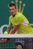 Jarkko Nieminen of Finland in action during the quarter final match against Novak Djokovic of Serbia (not pictured) on day five of the ATP Monte Carlo Masters, at Monte-Carlo Sporting Club on April 19, 2013 in Monte-Carlo, Monaco.
