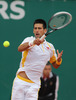 Novak Djokovic of Serbia in action during the quarter final match against Jarkko Nieminen of Finland (not pictured) on day five of the ATP Monte Carlo Masters, at Monte-Carlo Sporting Club on April 19, 2013 in Monte-Carlo, Monaco.

