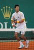 Novak Djokovic of Serbia in action during the quarter final match against Jarkko Nieminen of Finland (not pictured) on day five of the ATP Monte Carlo Masters, at Monte-Carlo Sporting Club on April 19, 2013 in Monte-Carlo, Monaco.
