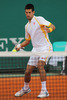 Novak Djokovic of Serbia in action during the quarter final match against Jarkko Nieminen of Finland (not pictured) on day five of the ATP Monte Carlo Masters, at Monte-Carlo Sporting Club on April 19, 2013 in Monte-Carlo, Monaco.
