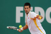Novak Djokovic of Serbia in action during the quarter final match against Jarkko Nieminen of Finland (not pictured) on day five of the ATP Monte Carlo Masters, at Monte-Carlo Sporting Club on April 19, 2013 in Monte-Carlo, Monaco.
