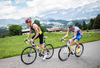 Jonathan Zipf (GER) with William Clarke (GBR) during Elite Men of ITU World Championship Dextro Energy Triathlon Kitzbuehel, Austria on 2013/07/06.
