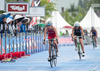 Theresa Moser (AUT), Barbora Hlavacova (CZE) during the women Elite competition of the Triathlon European Championships at the Schwarzsee in Kitzbuehel, Austria on 20.6.2014.
