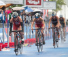 Vendula Frintova (CZE), Lisa Perterer (AUT), Holly Lawrence (GBR) during the women Elite competition of the Triathlon European Championships at the Schwarzsee in Kitzbuehel, Austria on 20.6.2014.
