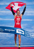 Nicola Spirig (SUI) during the women Elite competition of the Triathlon European Championships at the Schwarzsee in Kitzbuehel, Austria on 20.6.2014.
