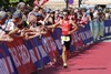 Der Franzose Romain Guillaume feiert seinen fuenften Platz mit den Fans // during the Ergo Ironman 70.3 in Remich, Luxembourg on 2014/06/21.
