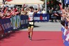 Nils Frommhold (Triathlon Potsdam) feiert beim Zieleinlauf seinen zweiten Platz beim 70.3 Luxembourg // during the Ergo Ironman 70.3 in Remich, Luxembourg on 2014/06/21.
