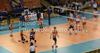 Vid Jakopin (no.15) of ACH Volley receives the ball during match of CEV Indesit Volleyball Champions League between ACH Volley, Bled, Slovenia and Lube Banca Marche Macerata, 	Macerata, Italy. Match of CEV Indesit Volleyball Champions League between ACH Volley and Lube Banca Marche Macerata was played in Tivoli Arena, Ljubljana, Slovenia, on Wednesday, 10th of February 2010.
