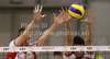 Matias Raymaekers (no.2) of Lube Banca Marche Macerata (L) and Matteo Martino (no.10) of Lube Banca Marche Macerata (R) during match of CEV Indesit Volleyball Champions League between ACH Volley, Bled, Slovenia and Lube Banca Marche Macerata, 	Macerata, Italy. Match of CEV Indesit Volleyball Champions League between ACH Volley and Lube Banca Marche Macerata was played in Tivoli Arena, Ljubljana, Slovenia, on Wednesday, 10th of February 2010.
