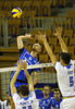 Olli Kunnari (no.12) of Finland spikes during friendly volleyball match between Slovenia and Finland. Friendly volleyball match between Slovenia and Finland was played in Tivoli arena in Ljubljana, Slovenia, on Monday, 30th of December 2013 as preparation for qualifications for World Championships 2014.
