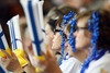 Finnish fans during the FIVB Volleyball Men World Championships Pool B Match between Finland and Germany at the Spodek in Katowice, Poland on 2014/09/06.
