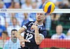 Olli Kunnari of Finland during the FIVB Volleyball Men World Championships Pool B Match beween Finland and Germany at the Spodek in Katowice, Poland on 2014/09/06.
