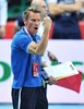 Head coach of Finnish team, Tuomas Sammelvuo during the FIVB Volleyball Men World Championships Pool B Match beween Finland and Germany at the Spodek in Katowice, Poland on 2014/09/06.
