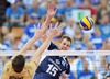 Matti Oivanen of Finaldn during the FIVB Volleyball Men World Championships Pool B Match beween Finland and Germany at the Spodek in Katowice, Poland on 2014/09/06.
