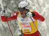 Winner Petter Northug of Norway skiing during finals of Men sprint race of Viessmann Cross country skiing FIS World Cup 2009-10. Men sprint race of Viessmann Cross country skiing FIS World Cup were held in Rogla, Slovenia, on 19th of December 2009.
