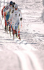 Third placed Anna Haag of Sweden skiing in Women 15km classic mass start race of Viessmann Cross country skiing FIS World Cup 2009-10. Women 15km classic mass start race of Viessmann Cross country skiing FIS World Cup were held in Rogla, Slovenia, on 20th of December 2009.
