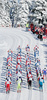 Skiers skiing in Men 30km classic mass start race of Viessmann Cross country skiing FIS World Cup 2009-10. Men 30km classic mass start race of Viessmann Cross country skiing FIS World Cup were held in Rogla, Slovenia, on 20th of December 2009.
