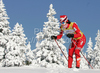 Marit Bjoergen of Norway skiing in Women 15km classic mass start race of Viessmann Cross country skiing FIS World Cup 2009-10. Women 15km classic mass start race of Viessmann Cross country skiing FIS World Cup were held in Rogla, Slovenia, on 20th of December 2009.

