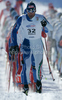 Valerio Checchi of Italy skiing in Men 30km classic mass start race of Viessmann Cross country skiing FIS World Cup 2009-10. Men 30km classic mass start race of Viessmann Cross country skiing FIS World Cup were held in Rogla, Slovenia, on 20th of December 2009.
