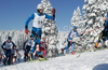 Jean Marc Gaillard of France skiing in Men 30km classic mass start race of Viessmann Cross country skiing FIS World Cup 2009-10. Men 30km classic mass start race of Viessmann Cross country skiing FIS World Cup were held in Rogla, Slovenia, on 20th of December 2009.

