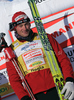 Winner Petter Northug of Norway celebrating his medal won in Men 30km classic mass start race of Viessmann Cross country skiing FIS World Cup 2009-10. Men 30km classic mass start race of Viessmann Cross country skiing FIS World Cup were held in Rogla, Slovenia, on 20th of December 2009.
