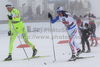 Katja Visnar of Slovenia and Arianna Follis of Italy skiing in team sprint race of  FIS Nordic skiing World championships in Oslo, Norway. Team sprint race of FIS Nordic skiing World championships was held on Holmenkollen above Oslo, Norway, on Wednesday, 2nd of March 2011.
