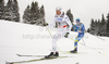 Daniel Rickardsson of Sweden (L) and Alexey Poltoranin of Kazakhstan skiing during men 15km classic race of FIS cross country skiing World cup race in Rogla, Slovenia. Men 15km classic race of FIS cross country skiing World cup was held on Rogla, Slovenia, on Saturday, 17th of December 2011.
