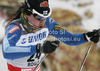 Kerttu Niskanen of Finland skiing during women 10km classic race of FIS cross country skiing World cup race in Rogla, Slovenia. Women 10km classic race of FIS cross country skiing World cup was held on Rogla, Slovenia, on Saturday, 17th of December 2011.
