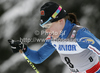 Aino-Kaisa Saarinen of Finland skiing during women 10km classic race of FIS cross country skiing World cup race in Rogla, Slovenia. Women 10km classic race of FIS cross country skiing World cup was held on Rogla, Slovenia, on Saturday, 17th of December 2011.

