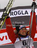 Winner Justyna Kowalczyk of Poland celebrates her medal won in women 10km classic race of FIS cross country skiing World cup race in Rogla, Slovenia. Women 10km classic race of FIS cross country skiing World cup was held on Rogla, Slovenia, on Saturday, 17th of December 2011.
