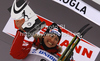 Winner Justyna Kowalczyk of Poland celebrates her medal won in women 10km classic race of FIS cross country skiing World cup race in Rogla, Slovenia. Women 10km classic race of FIS cross country skiing World cup was held on Rogla, Slovenia, on Saturday, 17th of December 2011.
