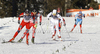 Winner Maiken Caspersen Falla of Norway (L) followed by second placed Chandra Crawford of Canada and third placed Ida Ingemarsdotter of Sweden in finals of women sprint free style race of FIS cross country skiing World cup race in Rogla, Slovenia. Women sprint race of FIS cross country skiing World cup was held on Rogla, Slovenia, on Sunday, 18th of December 2011.
