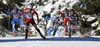 Anssi Pentsinen of Finland (L) and Anders Gloeersen of Norway (2nd from L) skiing during finals of men sprint free style race of FIS cross country skiing World cup race in Rogla, Slovenia. Men sprint race of FIS cross country skiing World cup was held on Rogla, Slovenia, on Sunday, 18th of December 2011.
