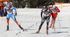Winner Dario Cologna of Switzerland (R) and second placed Nikolay Morilov of Russia sprinting in finals of men sprint free style race of FIS cross country skiing World cup race in Rogla, Slovenia. Men sprint race of FIS cross country skiing World cup was held on Rogla, Slovenia, on Sunday, 18th of December 2011.
