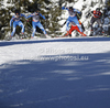 Riikka Sarasoja-Lilja of Finland (L), Krista Lahteenmaki of Finland (M) and Aino-Kaisa Saarinen of Finland (R) skiing during finals of women sprint free style race of FIS cross country skiing World cup race in Rogla, Slovenia. Women sprint race of FIS cross country skiing World cup was held on Rogla, Slovenia, on Sunday, 18th of December 2011.
