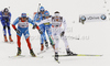 Alexey Petukhov of Russia (L) and Marcus Hellner of Sweden (R) skiing in finals of men sprint free style race of Tour de Ski race of FIS cross country skiing World cup race in Toblach-Dobbiaco, Italy. Men sprint race, stage 6 of Tour de Ski and FIS cross country skiing World cup was held on Toblach-Dobbiaco, Italy, on Wednesday, 4th of January 2012.
