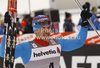 Winner Alexey Petukhov of Russia celebrates in finoish of men sprint free style race of Tour de Ski race of FIS cross country skiing World cup race in Toblach-Dobbiaco, Italy. Men sprint race, stage 6 of Tour de Ski and FIS cross country skiing World cup was held on Toblach-Dobbiaco, Italy, on Wednesday, 4th of January 2012.
