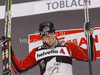 Sprint leader Petter Northug of Norway celebrates after men sprint free style race of Tour de Ski race of FIS cross country skiing World cup race in Toblach-Dobbiaco, Italy. Men sprint race, stage 6 of Tour de Ski and FIS cross country skiing World cup was held on Toblach-Dobbiaco, Italy, on Wednesday, 4th of January 2012.
