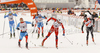 Winner Alexey Petukhov of Russia (L), second placed Petter Northug of Norway (M) and third placed Dario Cologna of Switzerland (R) skiing in finals of men sprint free style race of Tour de Ski race of FIS cross country skiing World cup race in Toblach-Dobbiaco, Italy. Men sprint race, stage 6 of Tour de Ski and FIS cross country skiing World cup was held on Toblach-Dobbiaco, Italy, on Wednesday, 4th of January 2012.
