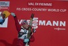Johaug Therese (NOR) celebrate on Podium after the Ladies 5 km Cross Country of the Tour de Ski 2014 of FIS Cross Country World Cup at the Cross Country Stadium, Lago di Tesero, Italy on 2014/01/04.
