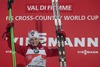 Jacobsen Astrid (NOR) celebrate on Podium after the Ladies 5 km Cross Country of the Tour de Ski 2014 of FIS Cross Country World Cup at the Cross Country Stadium, Lago di Tesero, Italy on 2014/01/04.

