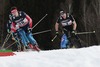Dario Cologna (Sui) and Bessmertnykh Alexander (Rus) leading the group during the Men 15 km Cross Country of the FIS Tour de Ski 2015 at the Cross Country Stadium, Lago di Tesero, Italy on 2015/01/10.
