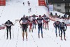 Belov Evgeny (Rus), Tscharnke Tim (Ger) during the Men 15 km Cross Country of the FIS Tour de Ski 2015 at the Cross Country Stadium, Lago di Tesero, Italy on 2015/01/10.
