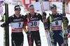 Cologna Dario (Sui), Tscharnke Tim (Ger) and Poltoranin Alexey (Kaz) during the Men 15 km Cross Country of the FIS Tour de Ski 2015 at the Cross Country Stadium, Lago di Tesero, Italy on 2015/01/10.
