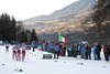 Leading Group with Johaug Therese (Nor)during the Ladies 5 km Cross Country of the FIS Tour de Ski 2014 at the Cross Country Stadium, Lago di Tesero, Italy on 2015/01/10. <br> 
